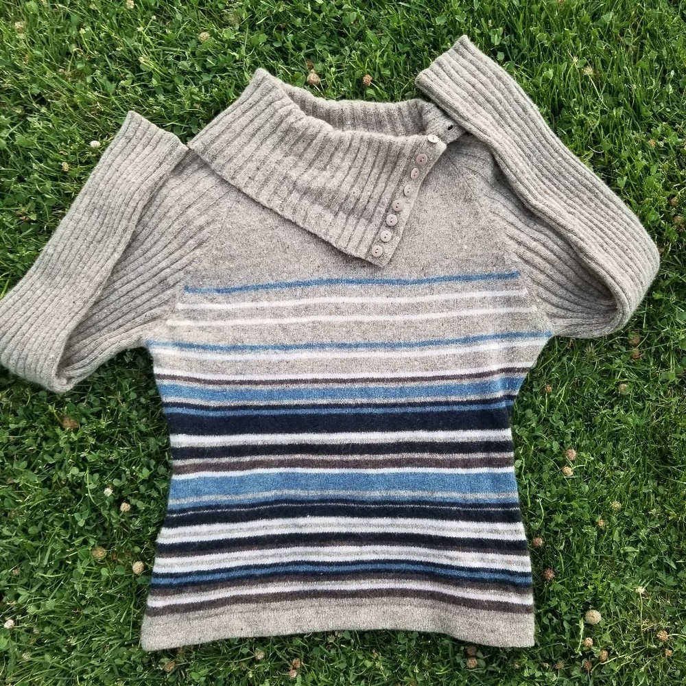 🌻 Sunflower lambswool ribbed striped sweater